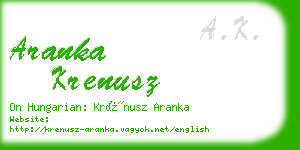 aranka krenusz business card